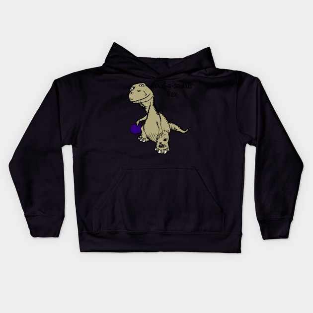 bowlasaurusrexblack Kids Hoodie by StacysCellar